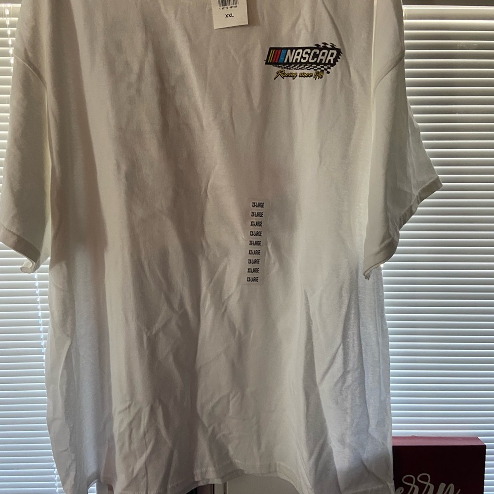 Nascar White Tee with Red and Black Car Graphic - Picture 3 of 3